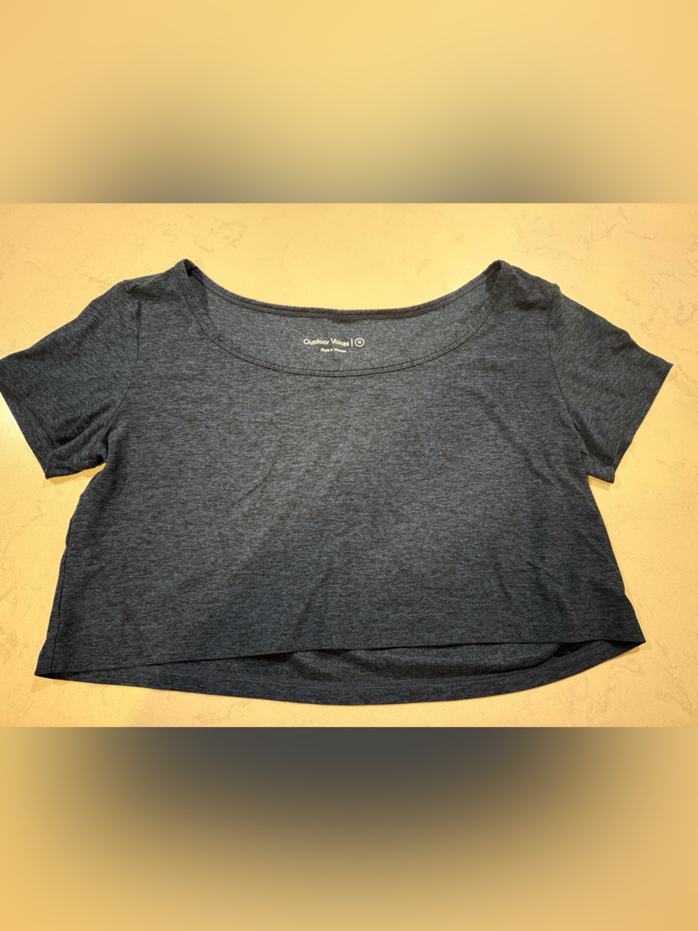 Outdoor voices navy cropped flowy tshirt